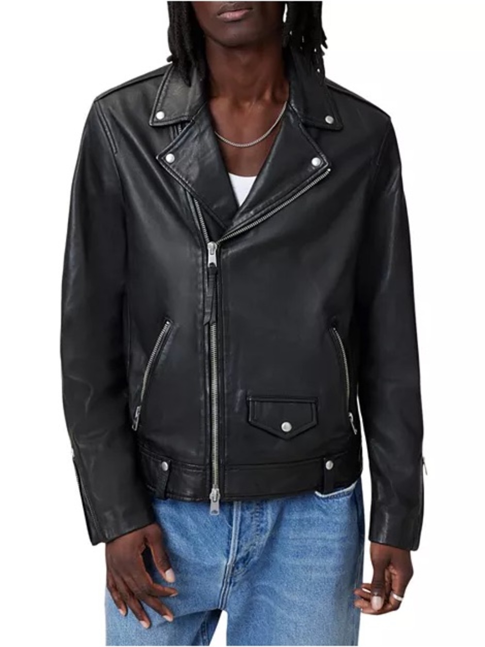 NWOT ALLSAINTS Milo Leather Biker Jacket Size Small Men’s
